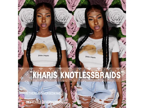 Alpha DKKHARIS KNOTLESS BRAIDS - The Sims 4 Custom Content