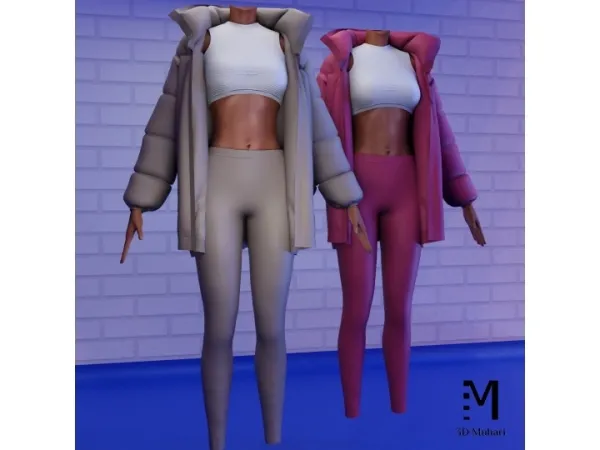Alpha 3D Muhari Gisele set - The Sims 4 Custom Content