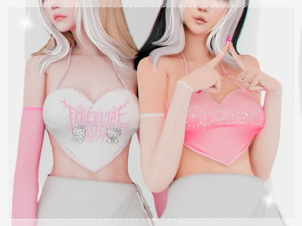Alpha Heart top babyetears - The Sims 4 Custom Content