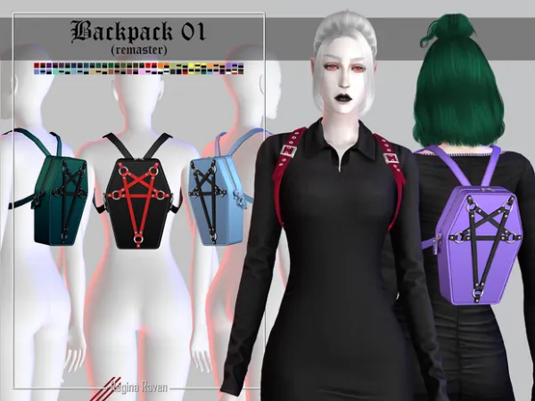 Mix Backpack 01 (remaster) by Regina Raven - The Sims 4 Custom Content
