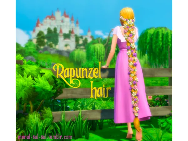 Maxis Match RAPUNZEL HAIR by manulsulsul - The Sims 4 Custom Content