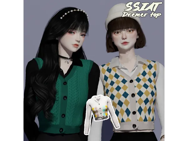 Alpha clothes)Dreamer top - The Sims 4 Custom Content