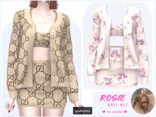 Alpha Rosie Knit Set - The Sims 4 Custom Content
