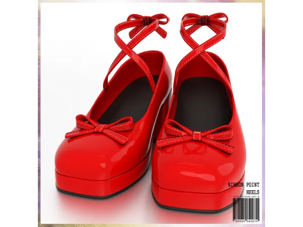 Alpha Ribbon Point Heels by mirosims2020 - The Sims 4 Custom Content
