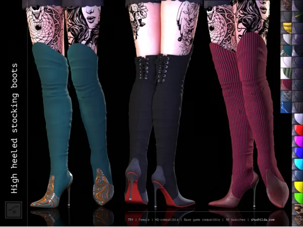 Alpha HIGH HEELED STOCKING BOOTS - The Sims 4 Custom Content