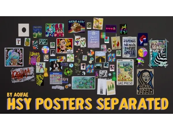 Maxis Match highschool years posters separated by aoifae - The Sims 4 Custom Content