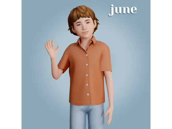 Alpha June shirt by amelylina - The Sims 4 Custom Content