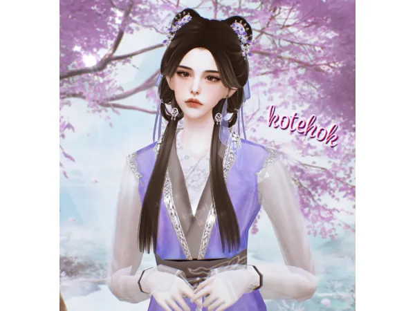 Alpha Hair Set108 by kotehok - The Sims 4 Custom Content