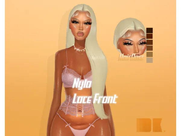 Alpha Nyla Lace front by simsfinds - The Sims 4 Custom Content