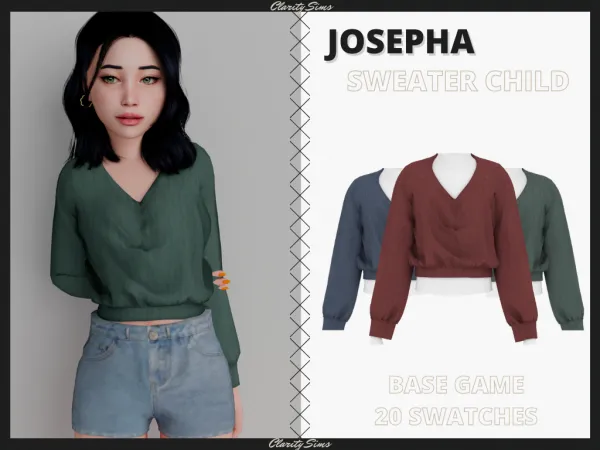 Alpha Josepha Sweater Child - The Sims 4 Custom Content