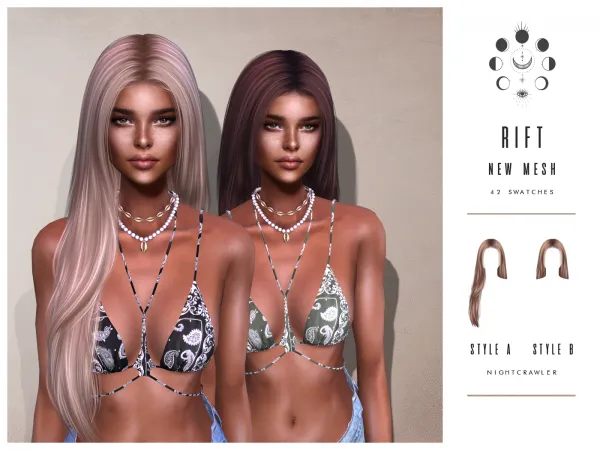 Alpha nightcrawler rift hair - The Sims 4 Custom Content