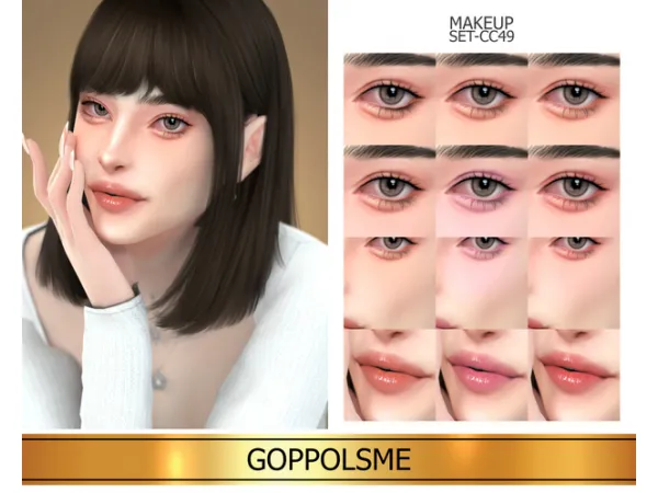 Alpha GPME GOLD MAKEUP SET CC49 by GoppolsMe - The Sims 4 Custom Content