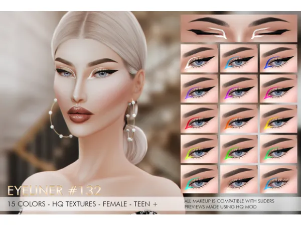 Alpha EYELINER 132 by Jul_Haos - The Sims 4 Custom Content