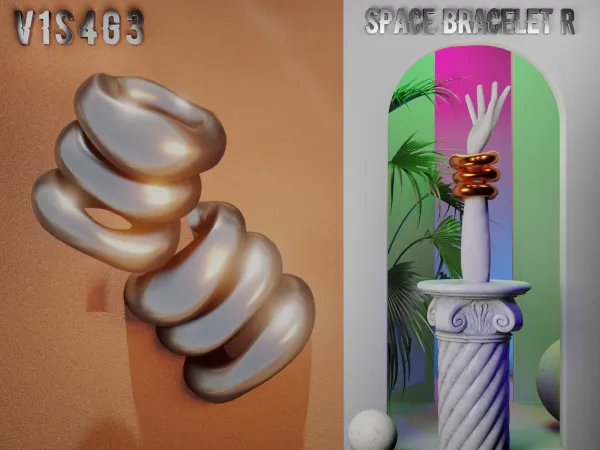 Alpha Space Bracelet R - The Sims 4 Custom Content