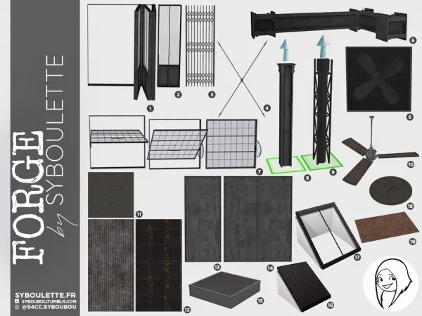 FORGE INDUSTRIAL BUILD CC SIMS 4 by syboulette
