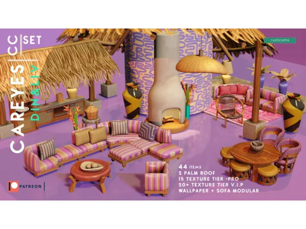 Maxis Match CAREYES LIV DIN AUGUST SET TIER PRO (15 TEXTURE) by rusticsims - The Sims 4 Custom Content