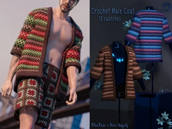 Alpha Crohet Male Top BRsims - The Sims 4 Custom Content