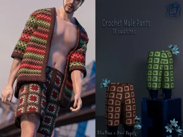 Alpha Crohet Male Pants BRsims - The Sims 4 Custom Content