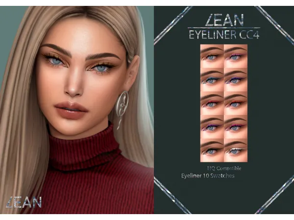 Alpha LEAN EYELINER CC4 by LEANSIMS - The Sims 4 Custom Content