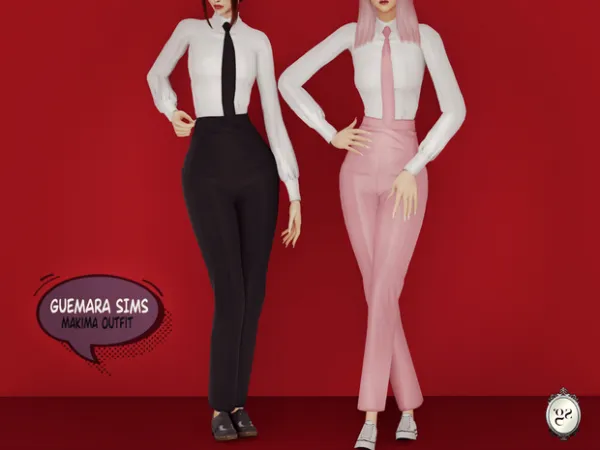 Alpha Makima (Chainsaw man) outfit by simsfinds - The Sims 4 Custom Content