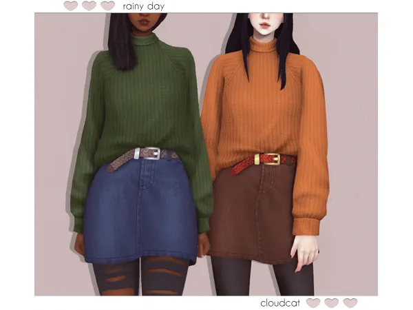Maxis Match Rainy Day Outfit by cloudcat - The Sims 4 Custom Content