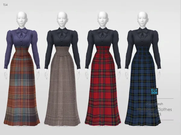 Maxis Match Victorian Clothes Set Dress 3 - The Sims 4 Custom Content