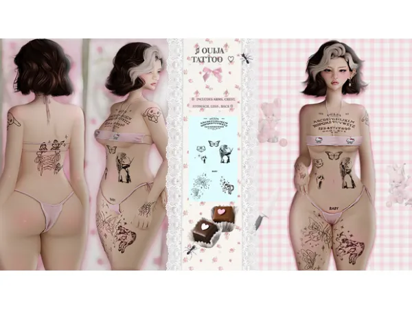 Mix Ouija Tattoo by Dumbabie - The Sims 4 Custom Content
