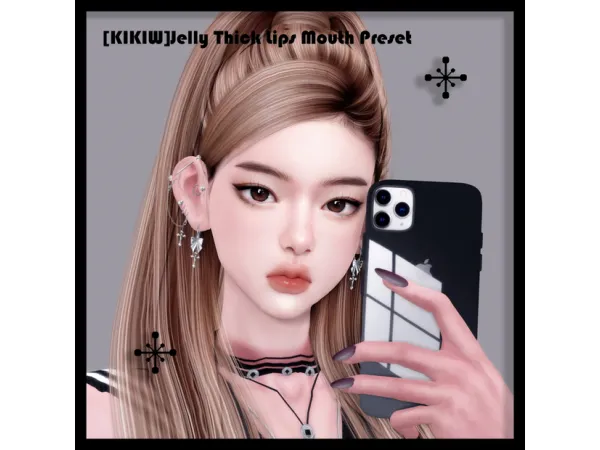 Alpha Jelly Thick Lips Mouth Preset by KIKIW - The Sims 4 Custom Content