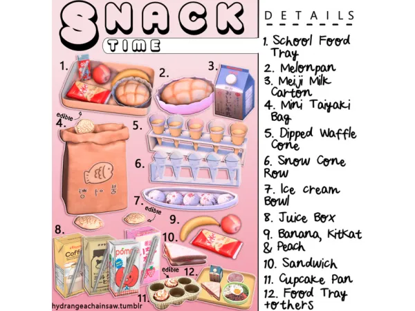 Mix Snack Time by Hydrangea - The Sims 4 Custom Content