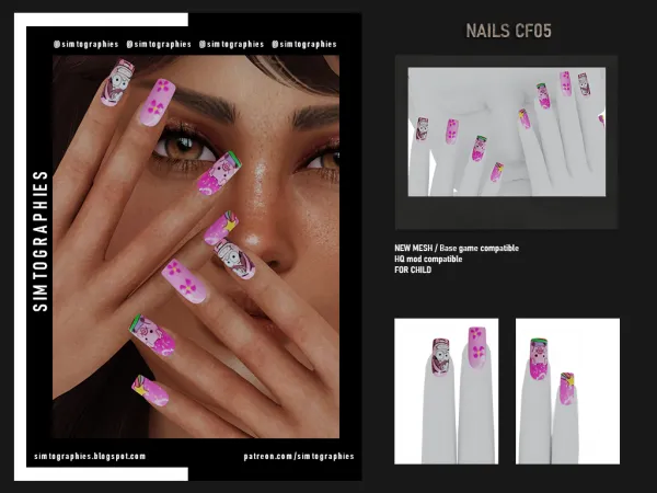 Alpha Nails CF05 - The Sims 4 Custom Content