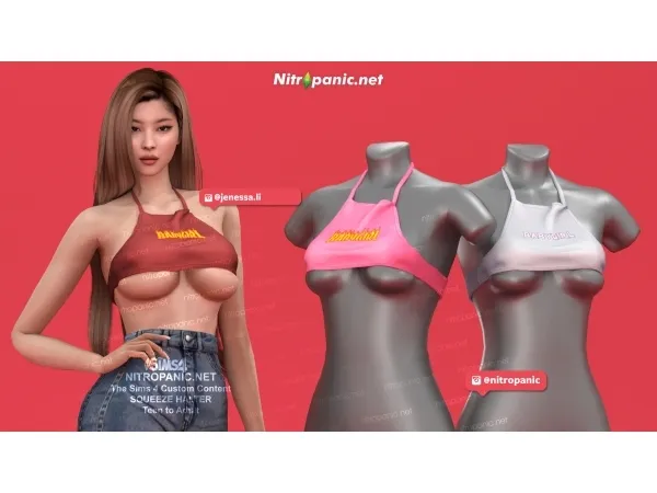 Alpha SQUEEZE HALTER - The Sims 4 Custom Content