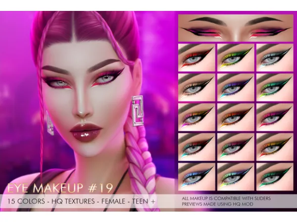 Alpha EYE MAKEUP 19 by Jul_Haos - The Sims 4 Custom Content