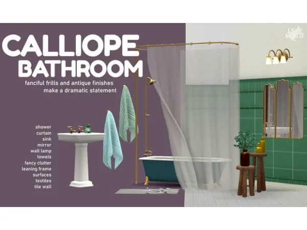 Mix Calliope Bathroom motif by leaf - The Sims 4 Custom Content