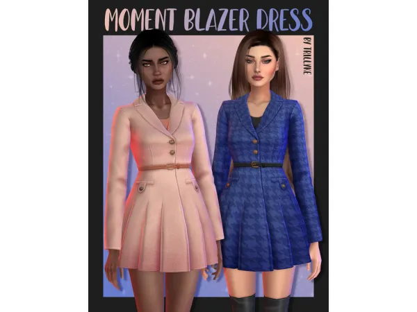 Maxis Match Moment Blazer Dress by Trillyke - The Sims 4 Custom Content