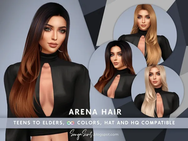 Alpha Arena Hair by SONYASIMS - The Sims 4 Custom Content