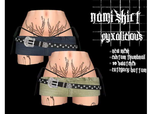 Alpha nami skirt by PYX - The Sims 4 Custom Content