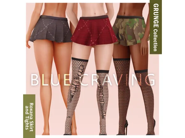 Alpha Blue Craving Roxana Skirt and Tights - The Sims 4 Custom Content