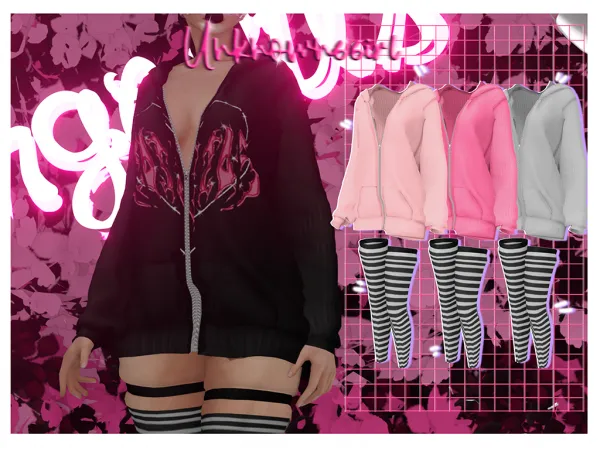 Alpha Unknown66irl Mad comfy hoodie - The Sims 4 Custom Content