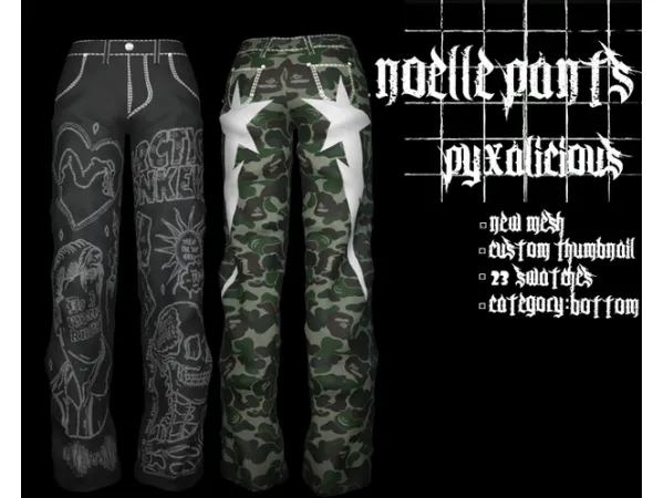 Alpha noelle pants by PYX - The Sims 4 Custom Content