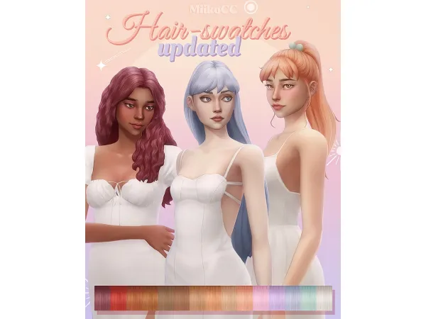 Maxis Match Hair swatches updated Bulk download by Miiko - The Sims 4 Custom Content