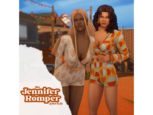 Maxis Match the Jennifer Romper a city living recolor by Wrixie - The Sims 4 Custom Content