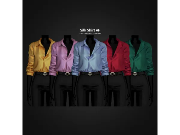 Alpha Silk Shirt AF Greometry Jewelry Set - The Sims 4 Custom Content