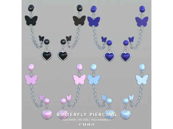 Alpha butterfly piercing by euno sims - The Sims 4 Custom Content