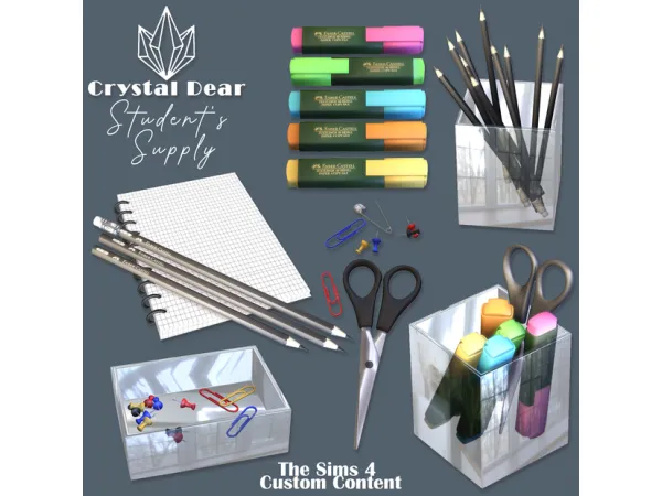 Alpha Student's Supply by CrystalDear - The Sims 4 Custom Content