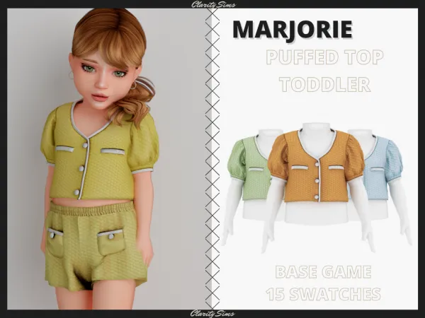 Alpha Marjorie Puffed Top Toddler - The Sims 4 Custom Content