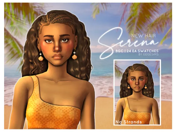 Maxis Match Serena Hair by GegeSims - The Sims 4 Custom Content