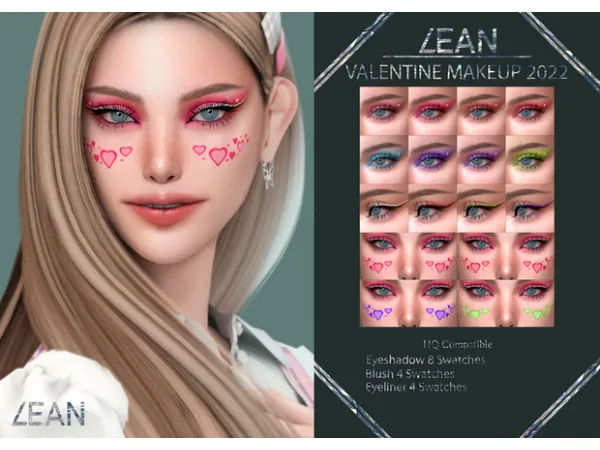 Alpha LEAN VALENTINE MAKEUP 2022 by LEANSIMS - The Sims 4 Custom Content
