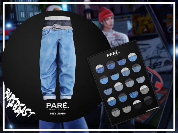 Alpha pare niev jeans - The Sims 4 Custom Content
