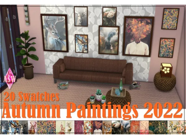 Alpha Autumn Paintings 2022 by Annett's Sims 4 Welt ASW - The Sims 4 Custom Content
