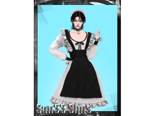 Alpha Male Maid Dress by san33 - The Sims 4 Custom Content